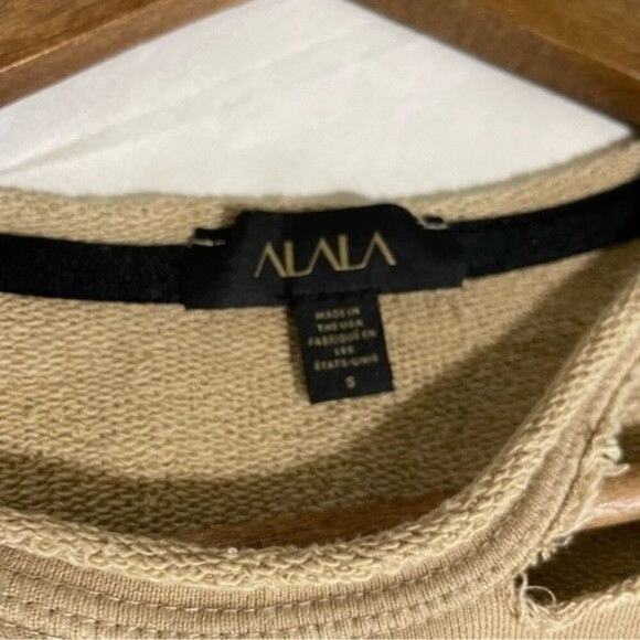 ALALA Cypher Sweatshirt Destroyed and Distressed Tan Size Small - Picture 11 of 13